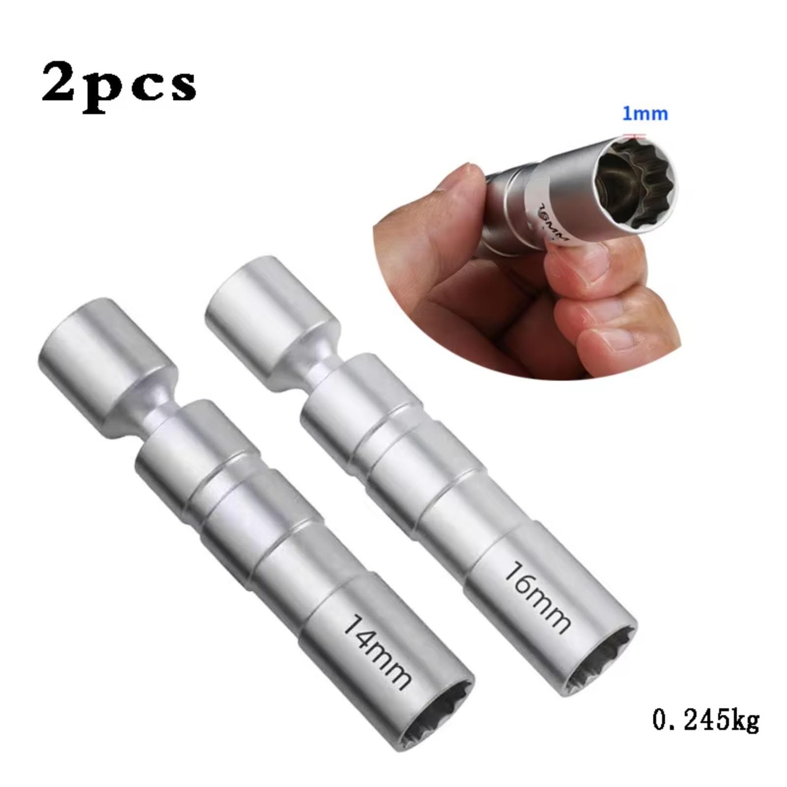 Ángulo Magnético Fino para Bujías De Pared Llave De Vaso para Bujías Herramientas De Extracción Coche Compatible con Benz Juego de Llave para Bujías