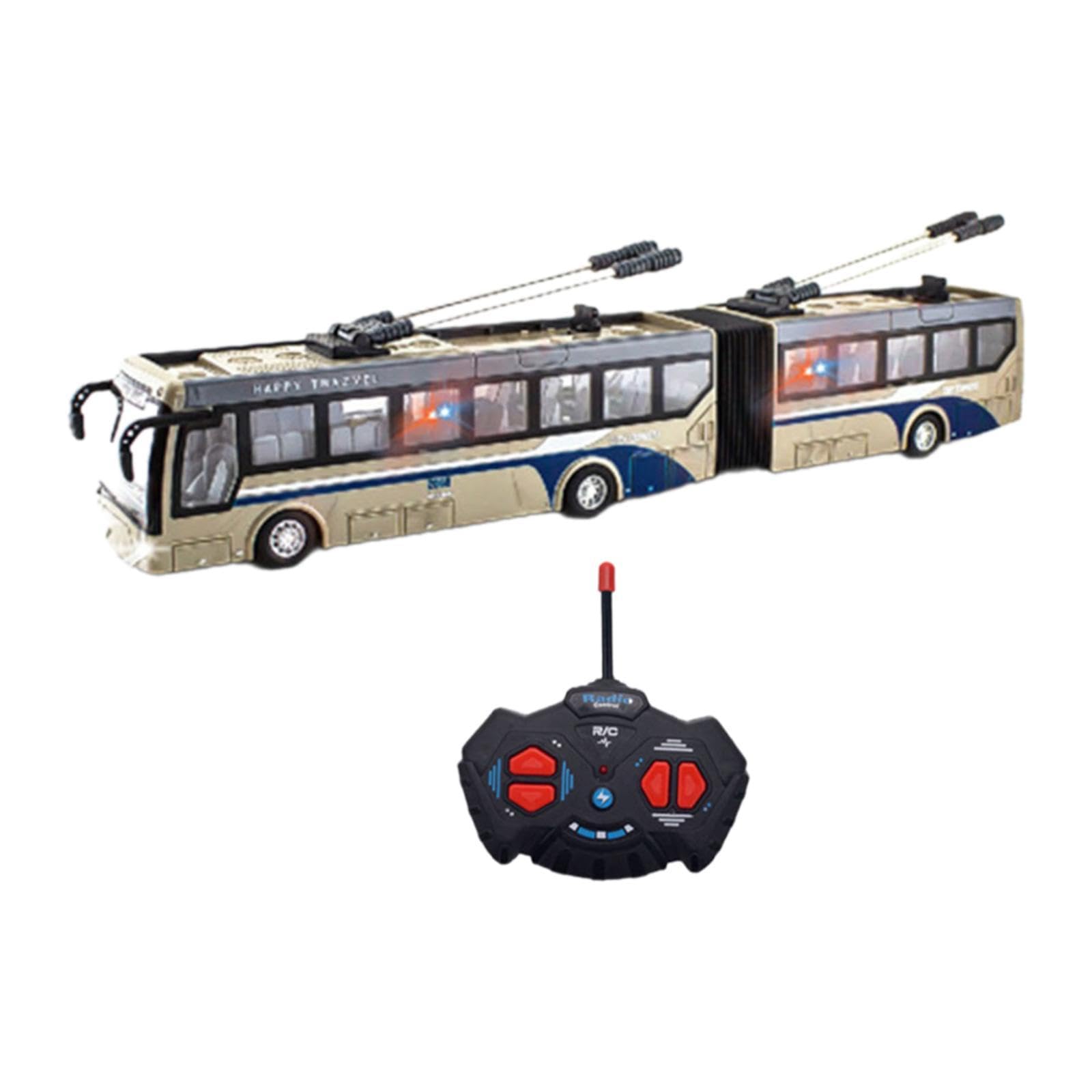 Autobus Giocattolo in 1:32 con Radiocomando E Illuminazione Realistica, Camion Elettronico Radiocomandato a 27 MHz, Scuolabus Radiocomandato, Oro Lungo