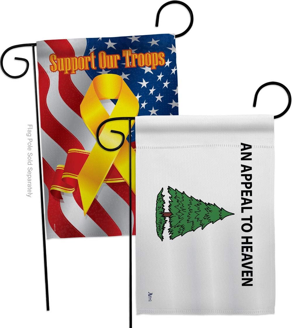 AN Appeal To Heaven Garden Flags Pack Americana US Historic July Memorial Veteran Independence United State American Support Our Troops Small Gift Yard House Banner 13 X 18.5
