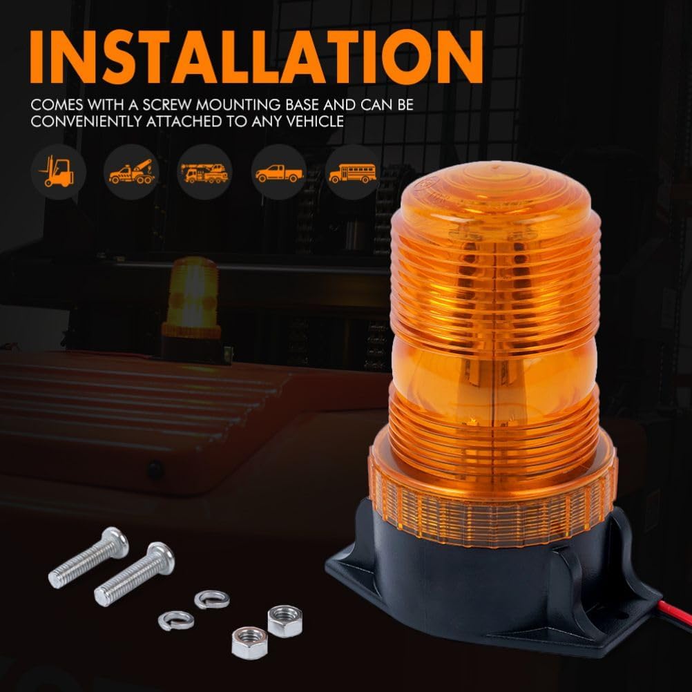 Xprite 30 LED Amber Forklift Beacon Strobe Light Safety Warning Flashing Lights for 10-110V Mower, ATV, Trucks, Tractor, Golf Carts, UTV, Cars, Bus