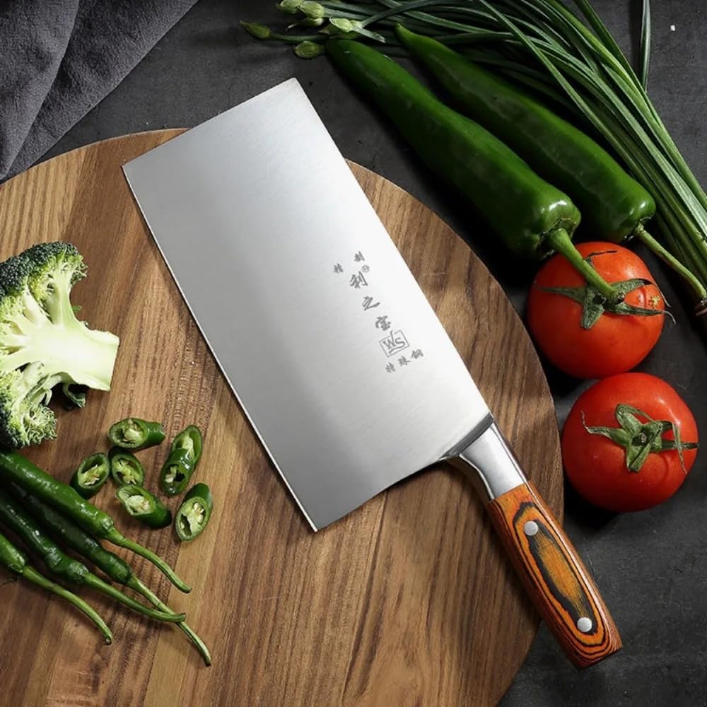 Meat Cleaver,Cleaver Knife Stainless Steel Kitchen Cleaver Knife Dual-purpose Slicing Chopping Knife Stainless Chef's Slicing Knives, LAMAJIGA5844