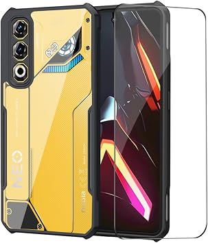 QUIETIP Case Compatible with Nubia Neo 3 GT with Screen Protector,Clear Hard PC Shockproof Protective Cover,Black