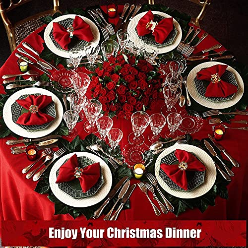 Conjunto de AnéIs de Guardanapo de Natal 9 PeçAs Porta-Guardanapos de Natal Metal ÁRvore de Natal De