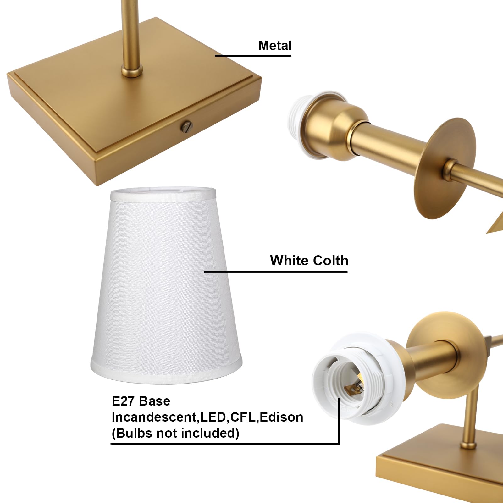 Yosoan Wandleuchte Wandlampe Einfache Moderne Kreative Wandleuchte mit Stoffschirme für Küche/Esszimmer/Schlafzimmer/Café/Bar/Club (2 Stück antike Farbe)