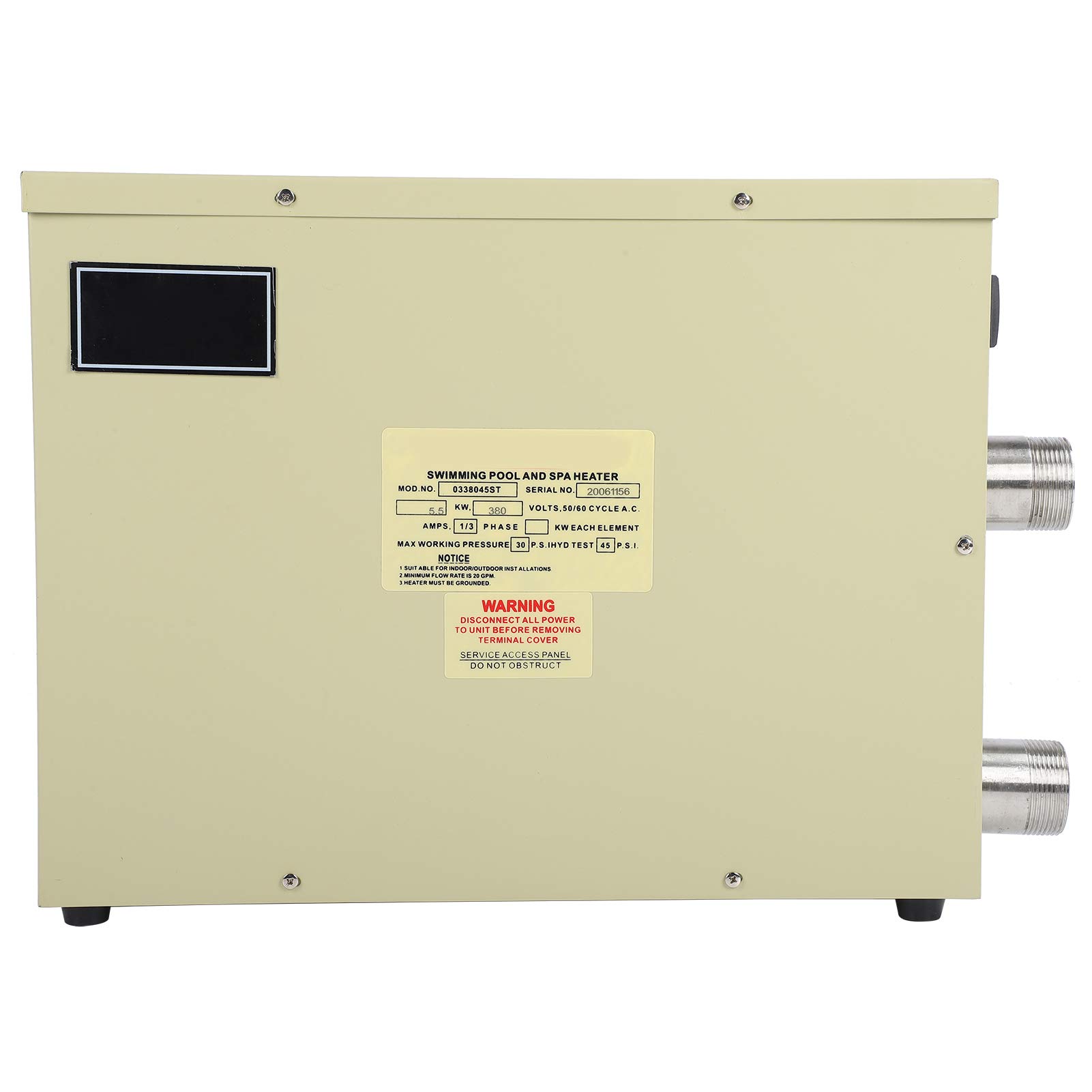 Generic Elektryczny Podgrzewacz Wody 220 V 5,5 KW Termostat ze Stali Nierdzewnej do Basenów SPA Wanny z Hydromasażem i Hydroterapia