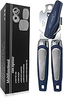 Vista 13 de Abrelatas manual, de mano de acero inoxidable resistente y resistente, mango cómodo, borde liso de hoja afilada, abrelatas con abrebotellas