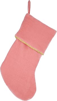 Etistta Classic 20 inch Velvet Christmas Stockings, Christmas Decor Soft Velvet Stockings for Christmas Fireplace Decorations Pink