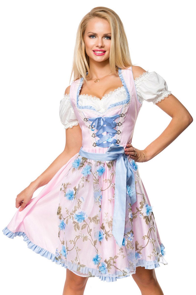 Dirndline Damen Dirndl mit Blumenschm?rze Kleid f?r Festtagseinladungen