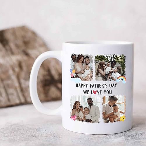 Miniatura 3 de Taza de café de cerámica personalizada para papá, taza de té blanca para feliz cumpleaños, taza de café para papá, taza de viaje con textofoto