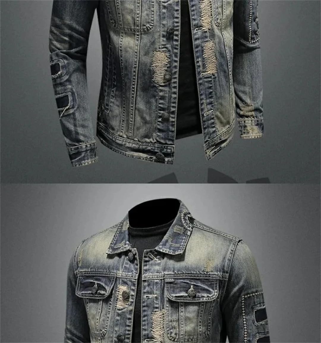 Męska zimowa kurtka dżinsowa trencz trencz kurtka kurtka klasyczny styl denim płaszcz