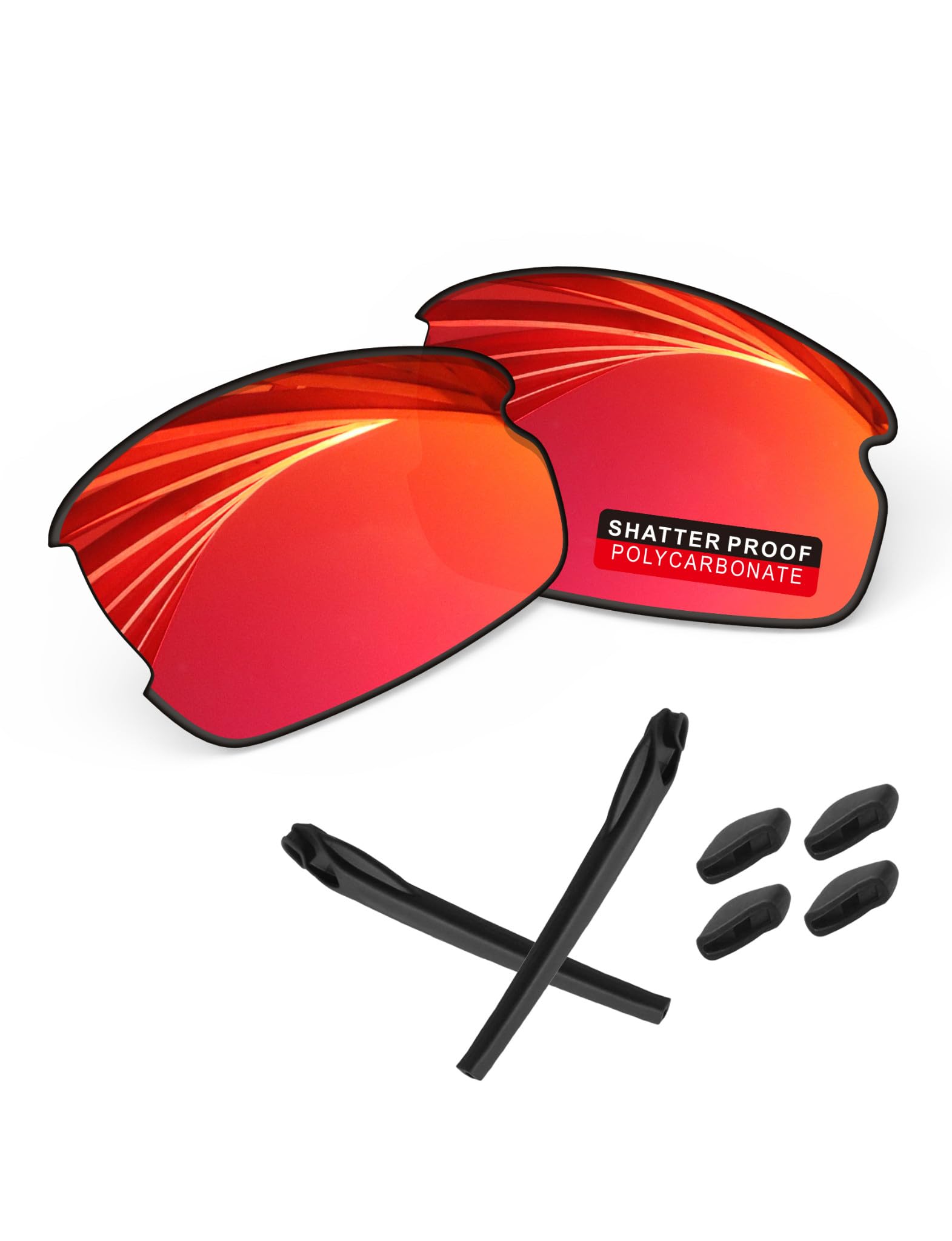PRO+ Polycarbonate Replacement Lenses &amp; Rubber Kits for Oakley Flak 2.0 Series Sunglass