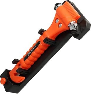 First Aid Only 2-in-1 Notfallhammer mit Gurtschneider | Auto Nothammer in praktischer Halterung mit Quick-Click-System | Extra scharfes Messer zum Durchtrennen des Sicherheitsgurtes | P-30000 00