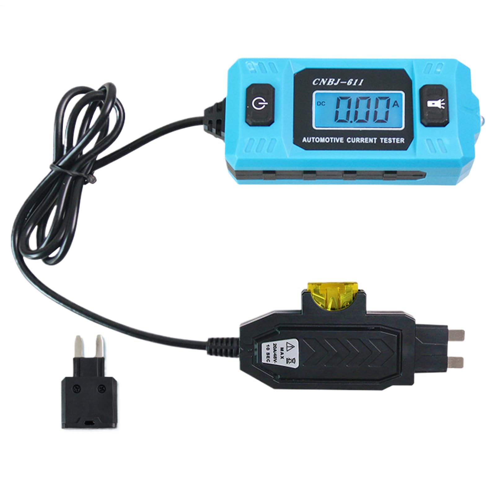 Automotive Circuit Fault Probe Tester Portable High-Precision 20A 48V 0.01A-19.99A Automotive Relay Tester Circuit Breaker Finder Voltage Testers Car Fuse Testers LED Display And Lighting