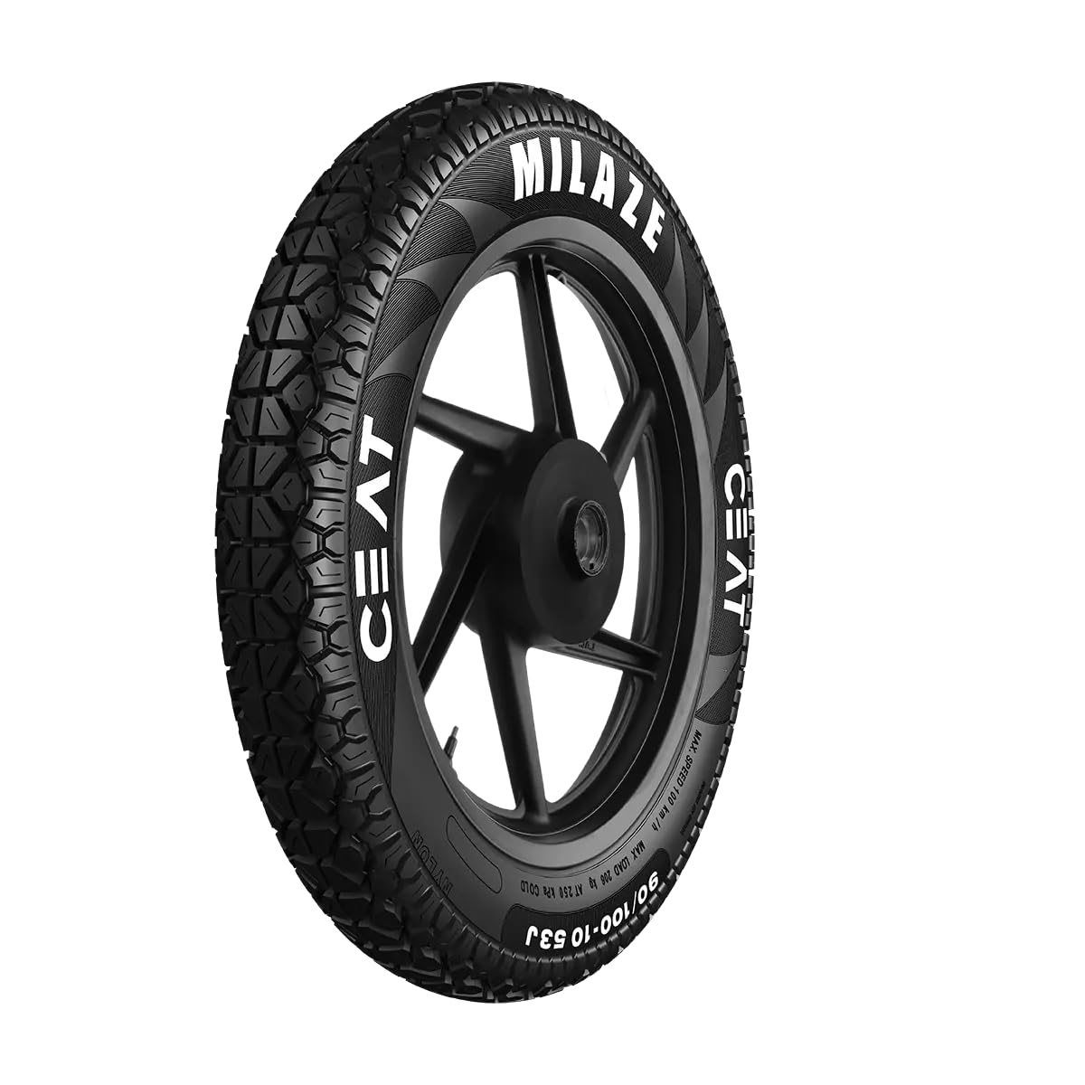 CEAT 90/100-10 MILAZE X5 53J TUBELESS TYRE | Rear | Car Tyre for Front and Rear-picture-18
