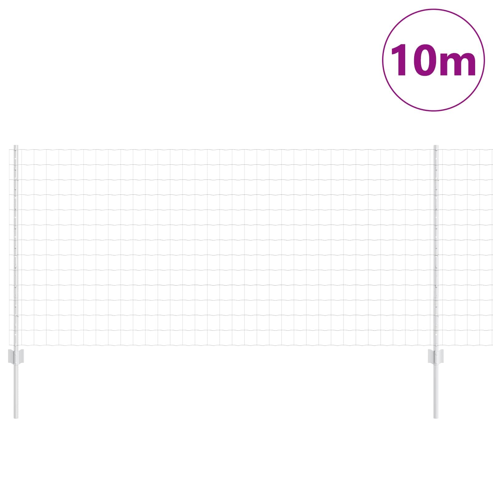 Valla con postes de acero plateado con recubrimiento en polvo, 1000 x 2,7 x 100 cm, valla de jardín, protección visual, elemento de valla, delimitación para terraza, exterior, resistente a la