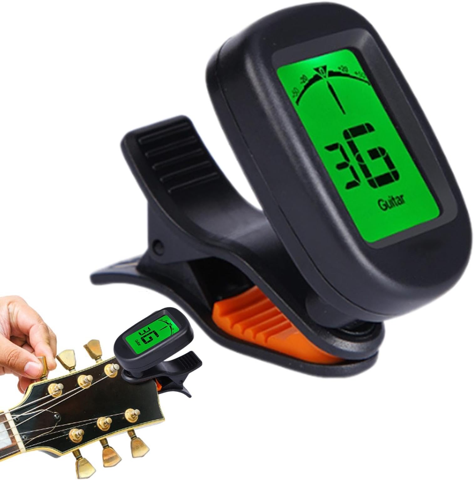 Guitar Tuner - Electric Guitar Tuner | Tuner Acoustic Guitar | Digital Guitar Tuner with LCD Display | Guitar Tuners Clip | Precise Clip- Ukulele Tuner | Black Guitar Tune for Bass, Violin