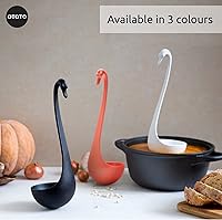 Vista 6 de OTOTO Swanky Swan Cucharón de Sopa - Cuchara de Sopa de Silicona, Sin BPA, Cucharones de Sopa Resistentes al Calor para Servir y Cocinar - Lindos