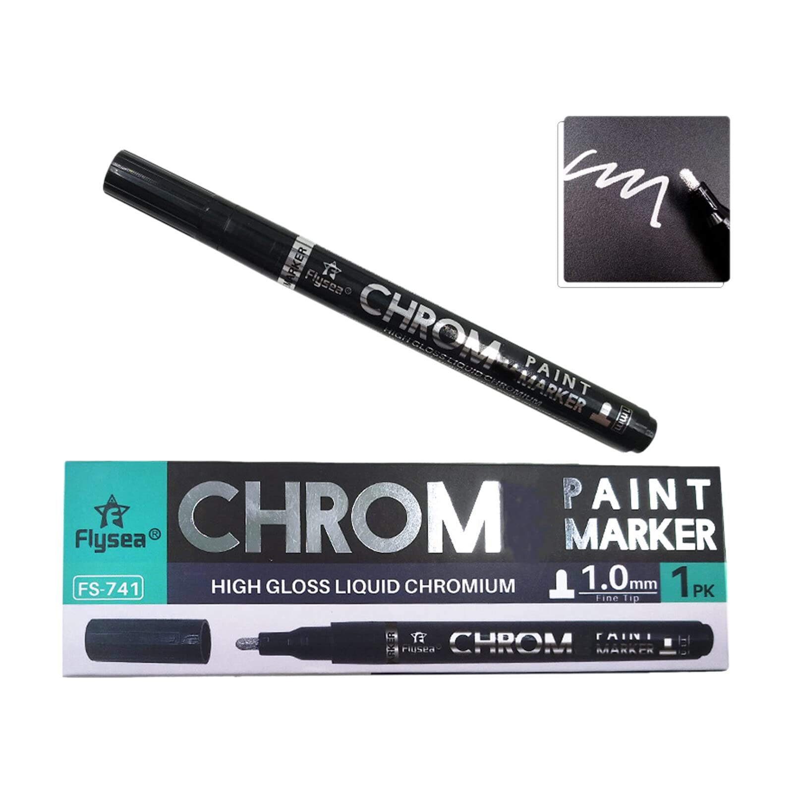 Fawoonu Silver Mirror Marker 1.0mm DIY Reflective Mirror Pens Liquid Mirror Chrome Marker Paint Marker Pen for Bistro ds Plastic Metal Glass Windows
