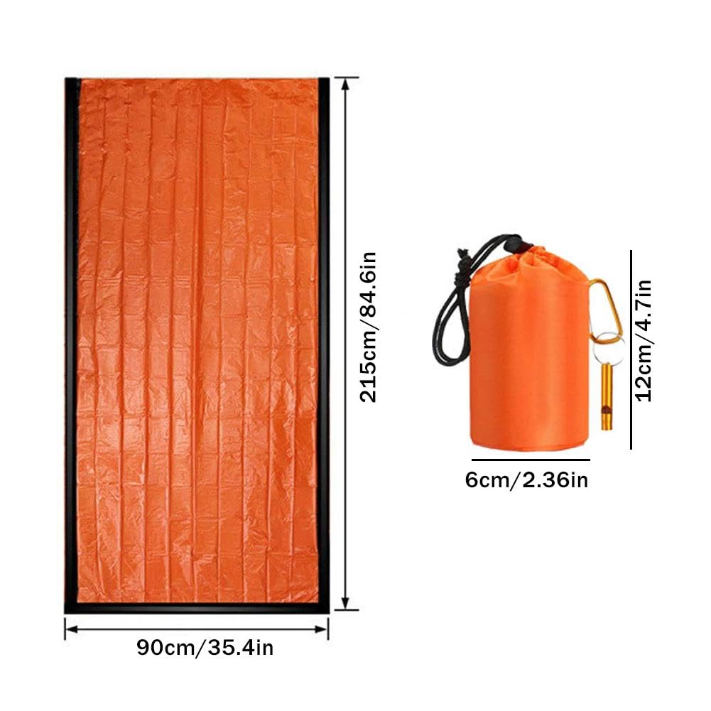 Überlebensschlafsack, Taschengröße, Notfallschlafsack, Notfall-Bivwaksack, Notfall-Rettungsdecke, wiederverwendbar für Outdoor-Camping, Wandern