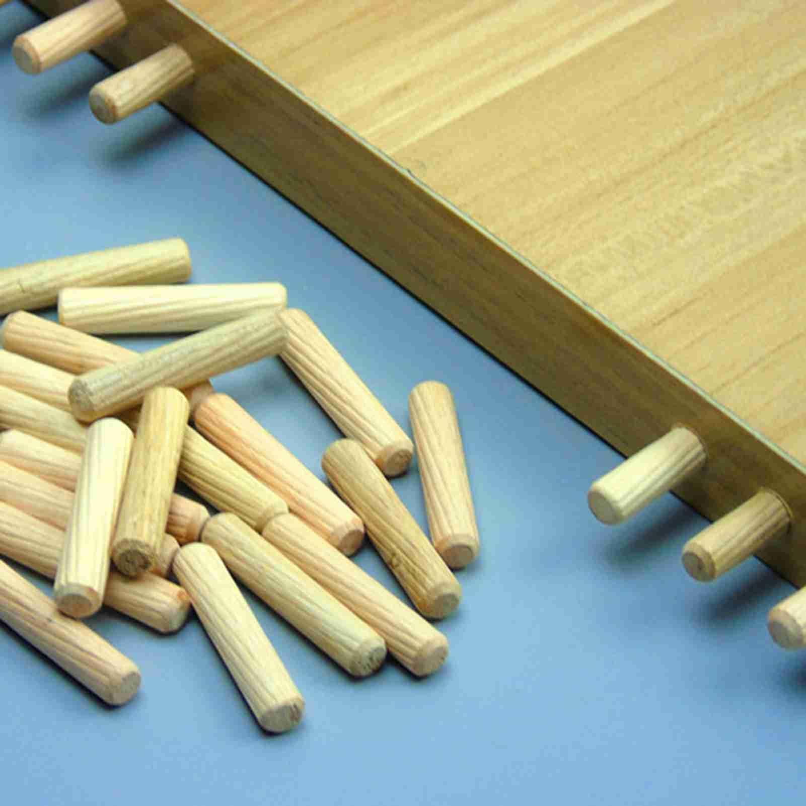 100Pcs Dowel Pins Assorted M6 M8 M10 Fluted Dowels Rods Grooved Plug Dowel Pegs for Crafts, Furniture, Carpentry, and DIY Projects