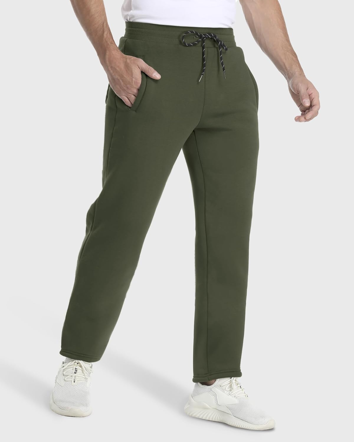 Boladeci Men's Sherpa Lined Sweatpants Heavyweight Fleece Lined Sweat Pants Joggers for Winter Cold Weather - Image 2