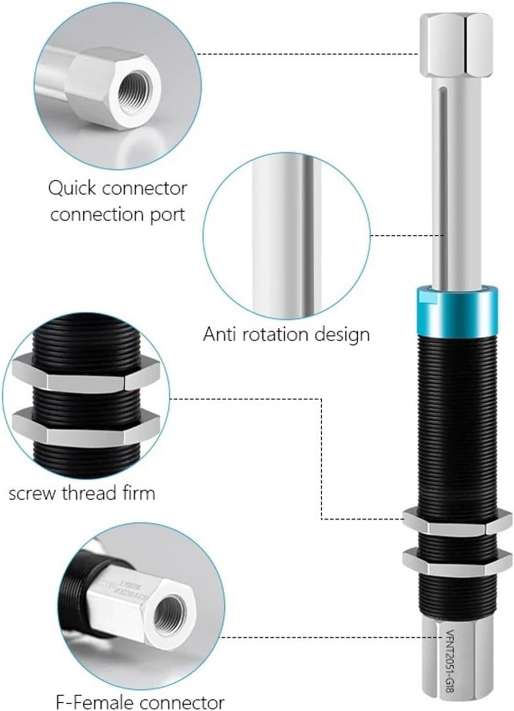 Vacuum suction cup suspension anti rotation suction rod buffer bracket VFNT industrial pneumatic robotic arm gripper suitable for automation equipment(VFN1021-M5)