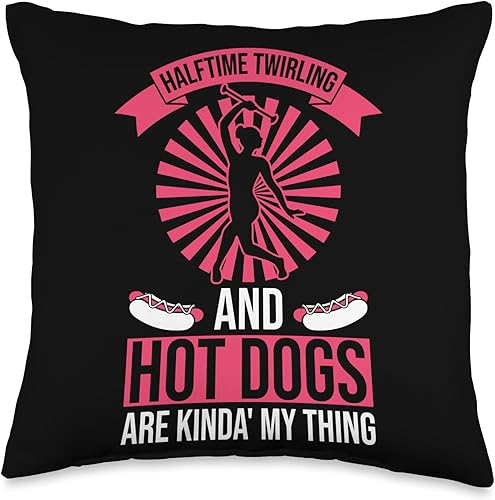 Miniatura 4 de Baton Twirling & Majorette Dance Designs Design for Baton Twirler Throw Pillow, 18x18, Multicolor