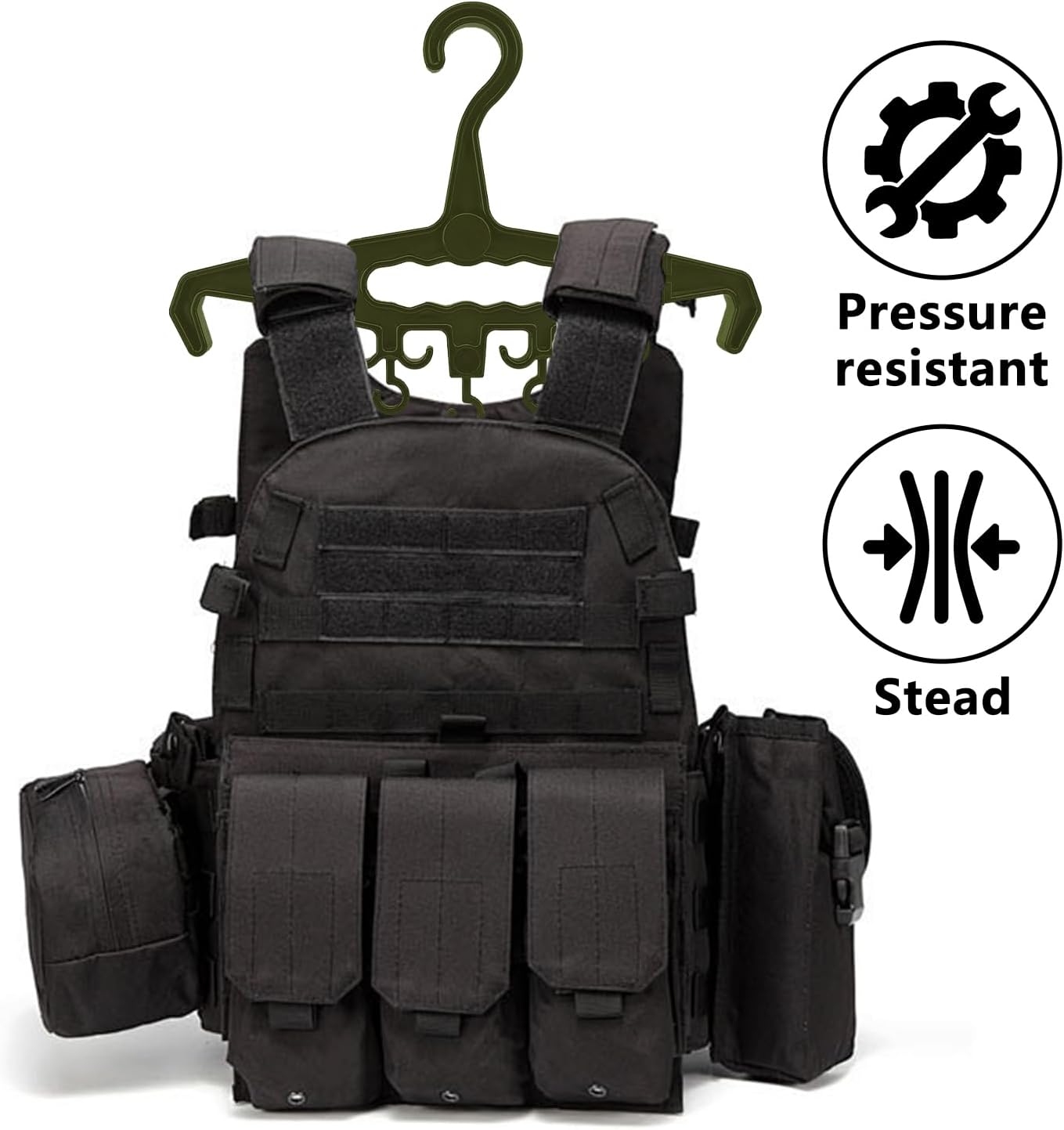YOZWOO Gear Hanger Heavy Duty Standard Hanger Load Capacity Durable High Impact Resin for Body Armor Utility Police Military Gear Scuba Survival Equipment (Upgraded Green)