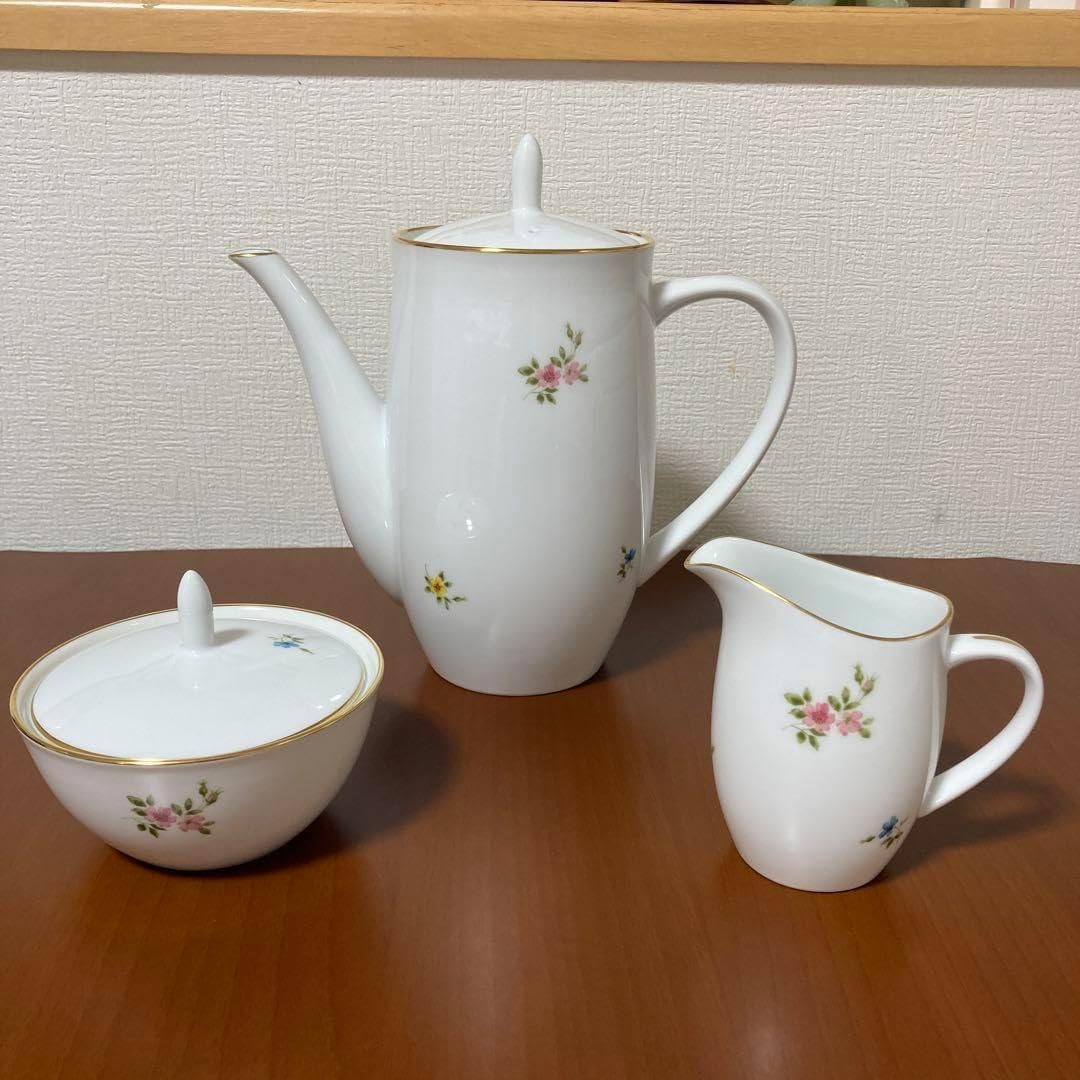 大倉陶園 呉須更紗 ティーポット、シュガーポット、クリーマー 大倉陶