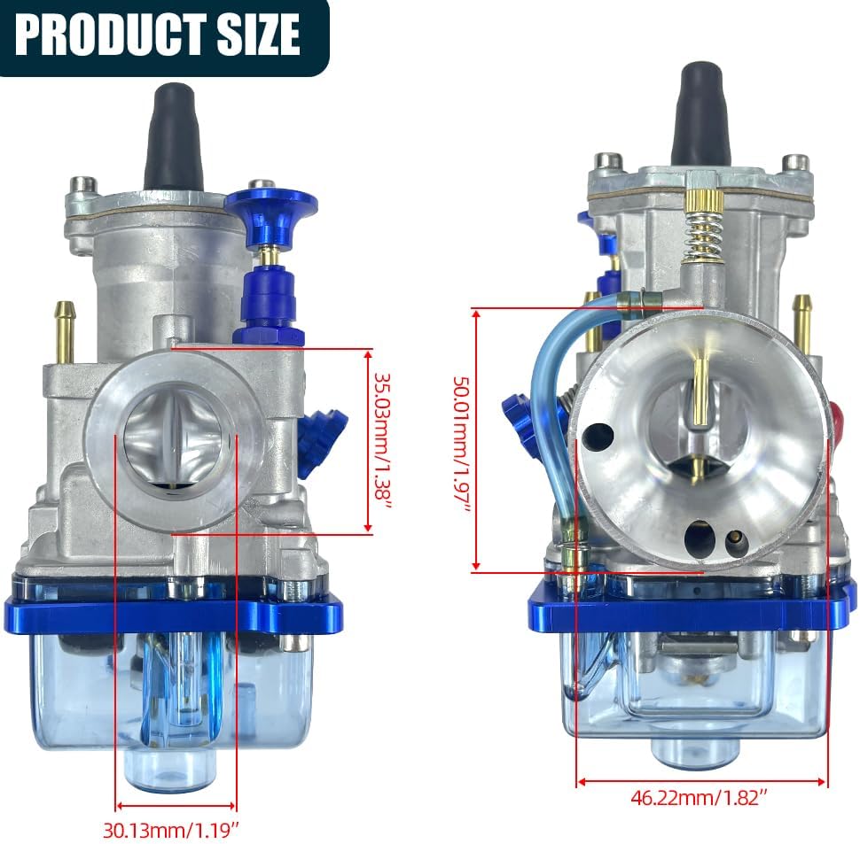 30mm Motorcycle Carburetor Compatible with 100cc to 160cc 2-Stroke & 4-Stroke Engine Universal Fit for Pit Dirt Bike ATV Quad Scooter (Blue)
