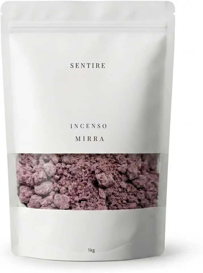 Resina de Mirra Pura 1KG – Incenso Natural para Defumação, Limpeza Espiritual e Meditação | Aroma Intenso | Queima Lenta | Embalagem Zip Lock Premium