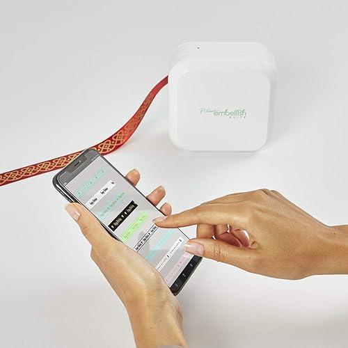 Miniatura 3 de Brother P-Touch Embellish Elite Connectable Decorative Ribbon and Tape Printer (PTP715EBT), white