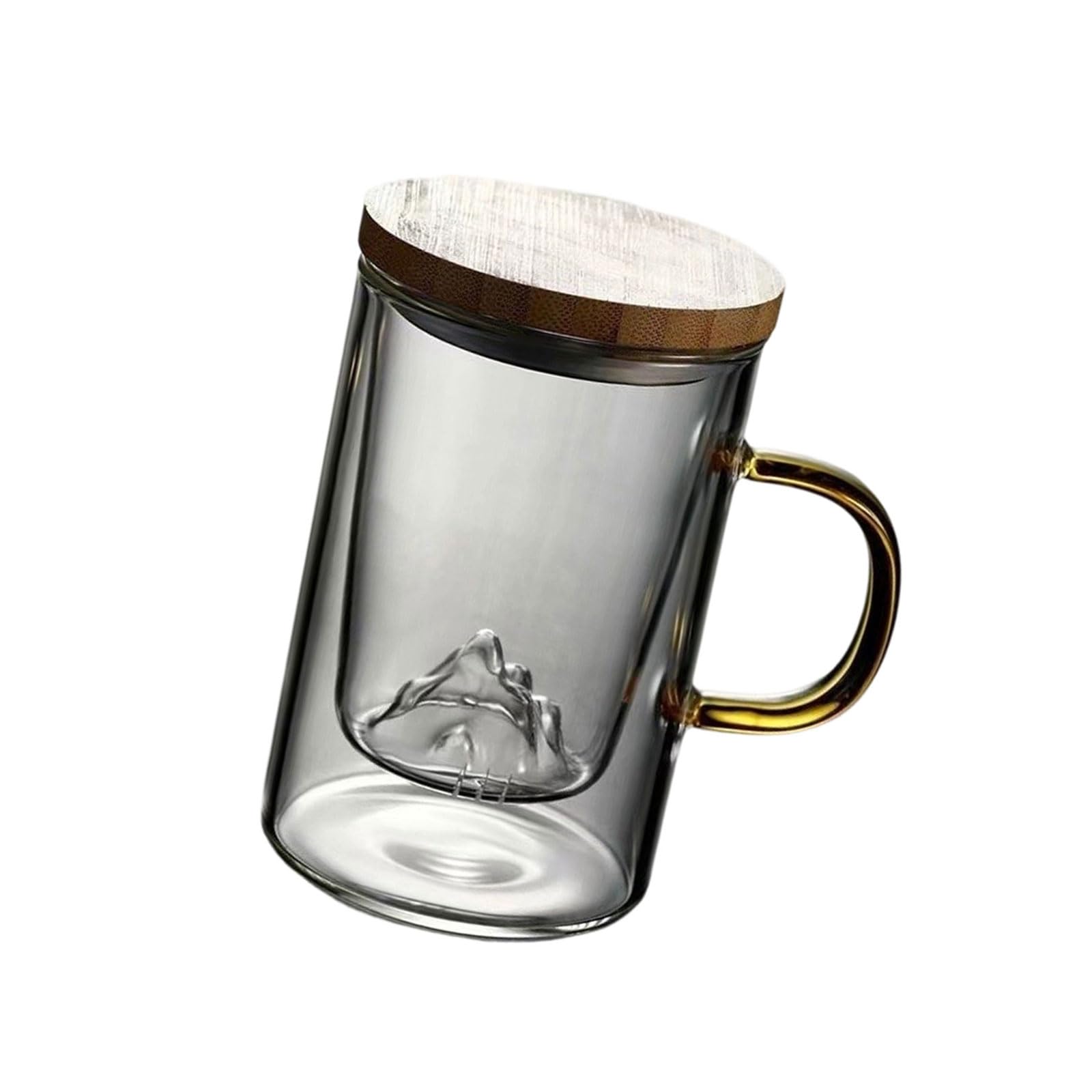 Hsyzygian Borosilicate Glass Tea Cup with Lid and Strainer for Hot Cold Drink Drinking Mug Tea Infuser Cup