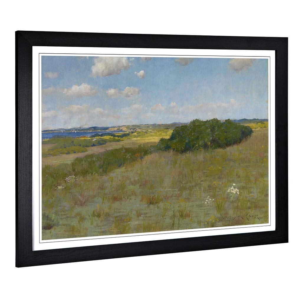 Big Box Art Framed Print of William Merritt Chase Sunlight and Shadow Shinnecock Hills Design | Wall Art Picture| Home Decor for Living Room, Bedroom, Office, Black, A2 / 24.5x18 Inch / 62x45cm