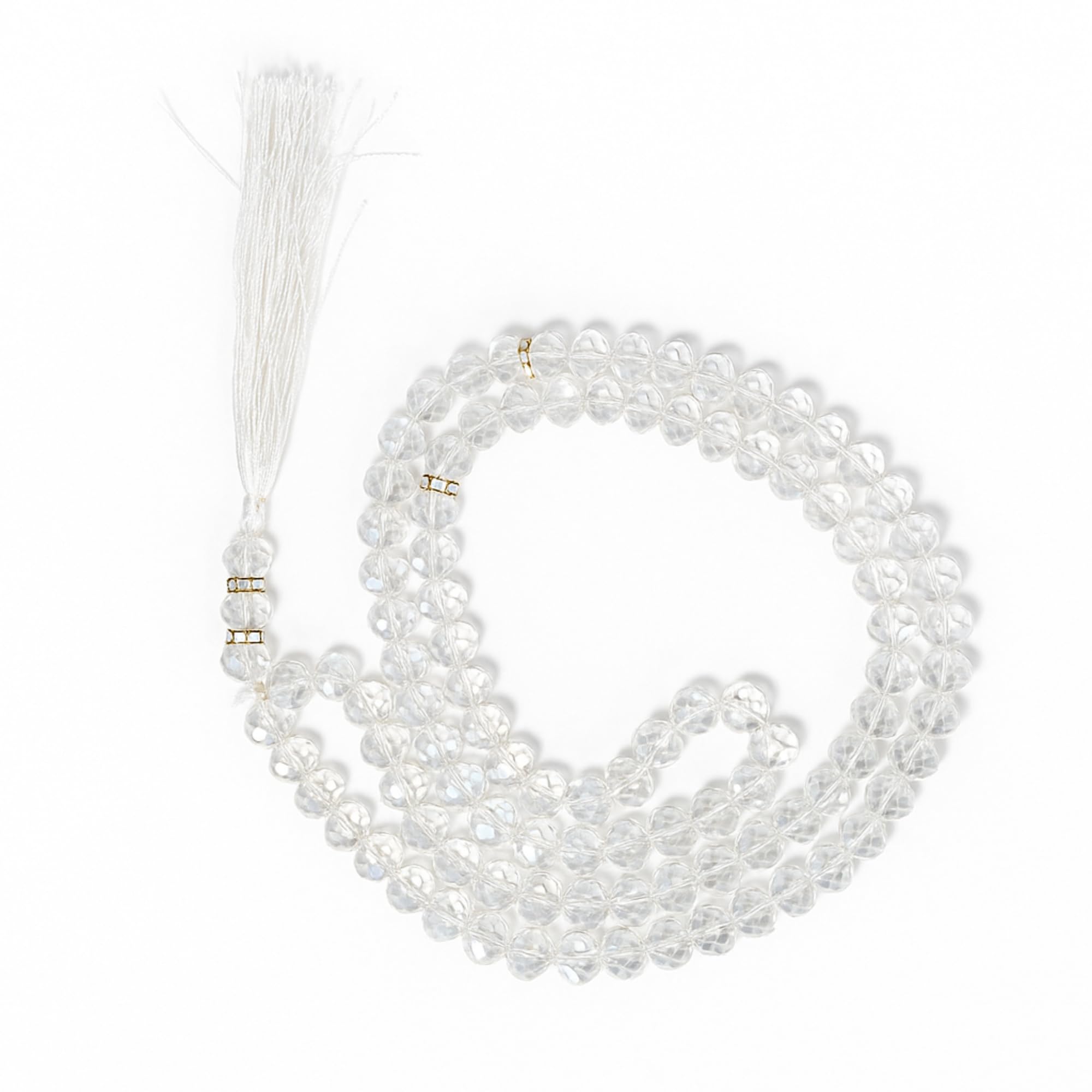 FAF Crystal Tasbeeh Manual Counter – 99 Islamic Prayer Beads | Tasbih for Muslims, Dhikr/Misbahah/Zikr Beads | Crystal Tasbeeh Mala for Men & Women, Ramadan & Eid Islamic Gift (in white)-image-8