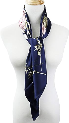 Miniatura 4 de vabovin Silk Like Head Scarf for Women Satin Printed Bandana for Hair Wrapping Fashion Accessory 35 Inch Square Hair Scarf