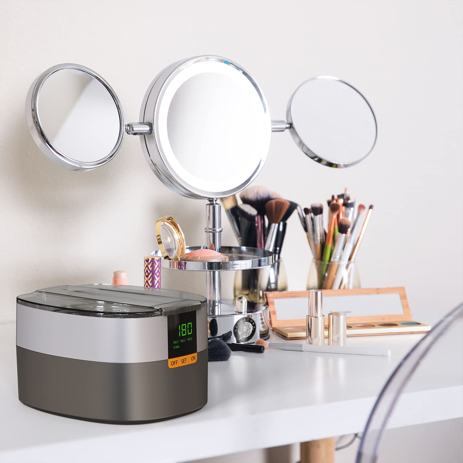 KECOOLKE Limpiador Ultrasónico de Joyas, Limpiador Sónico de 750 ml con Temporizador Digital para Gafas, Anillos, Monedas, Anillos, Cubiertos