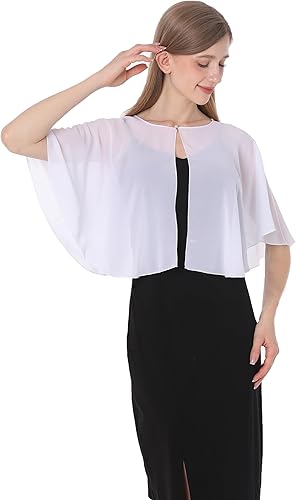 Miniatura 4 de Baoqiya Capelets para mujer, capa de gasa, chales y envolturas suaves, capas de boda de los años 20