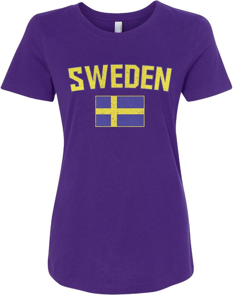 Threadrock Women's Sweden Flag T-Shirt