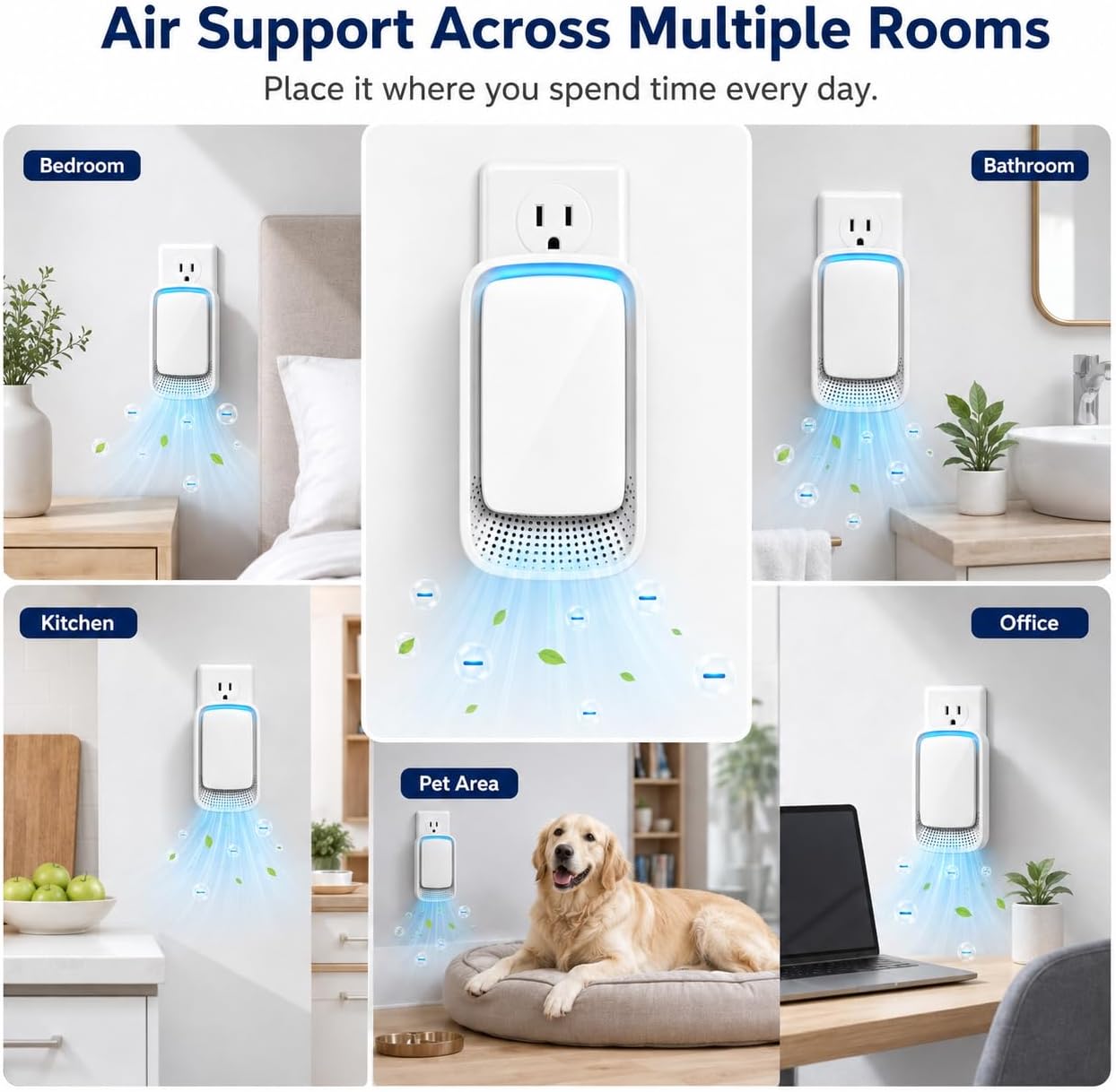 2026 Upgraded Air Purifiers Plug In Negative Ion Air Ionizers for Home