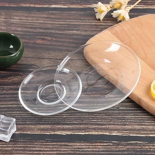 Miniatura 5 de Zerodeko 4 platillos de vidrio transparente, platos de vidrio transparente, platillos redondos, platos turcos pequeños, salsa y platos para servir,