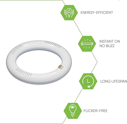 Miniatura 2 de Lámpara LED Circlina T9 Plug & Play de 12 pulgadas12 pulgadas - Luz diurna (6000K) Bombilla Circular Relamp Directamente Bombilla Fluorescente de 32