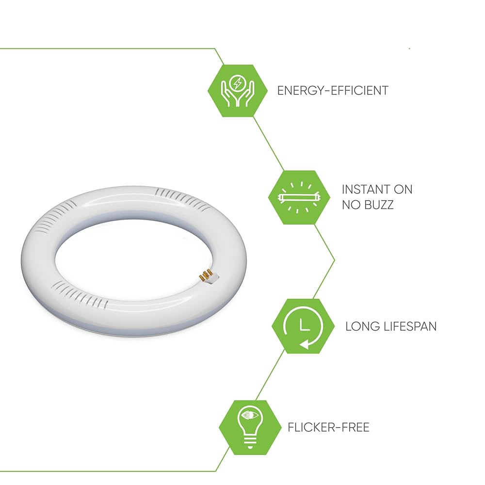 NYLL 8 inch T9 Circline Type A Plug & Play LED Lamp, Cool