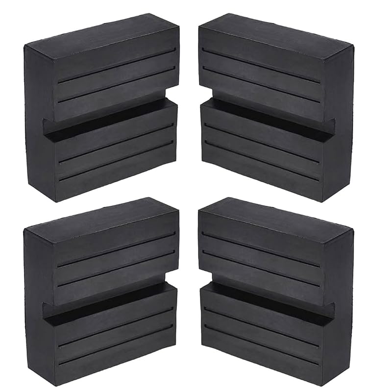 Kit com 4 Almofadas de Borracha para Macaco de Piso BDZMC, Adaptador para Ponto de Elevação e Solda de Aba, 7,5 x 7,5 x 2,4 cm