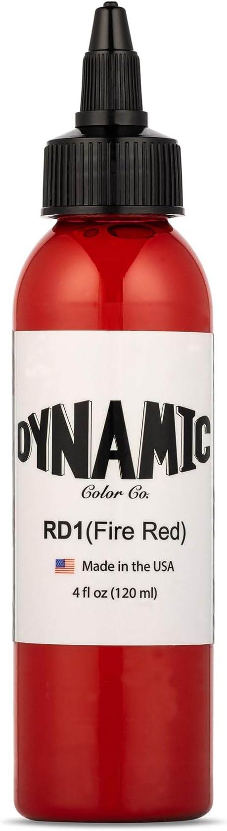 Dynamic Color Co Fire Red Tattoo Ink: Vibrant, Sterilized, Vegan & USA-Made Since 1990 – Trusted by Artists Worldwide (4oz Bottle)