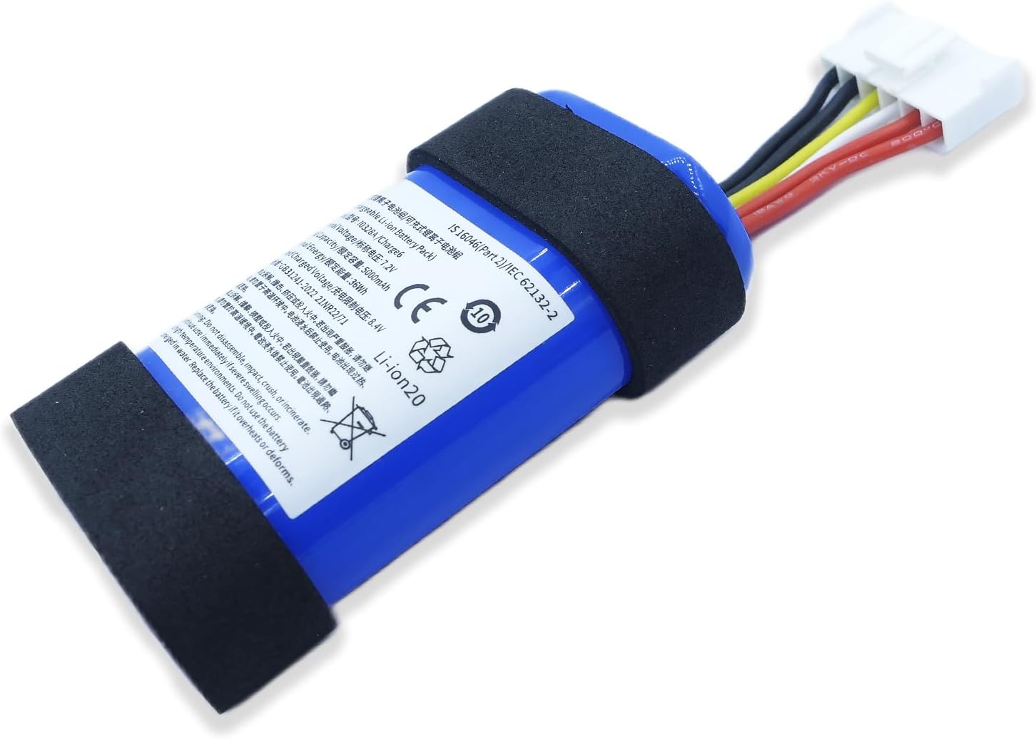 LIXIEK I0328A Replacement Battery for JBL Charge 6 Portable Bluetooth Speaker 5000mAh 7.2V Li-ion Battery