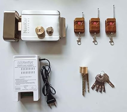 NAVKAR SYSTEMS Key Electronic Door Lock and Remote Kit (Silver)