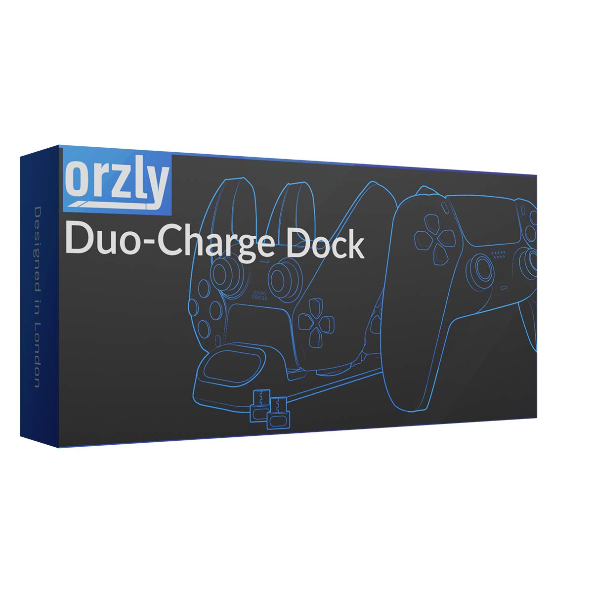Orzly Duocharger per PS5- Caricatore Controller Compatibile con: Playstation 5, XBOX serie X | S Stadia e Nintendo Switch - USB-C Base Di Ricarica - Edizione Pearl White [Bianca]
