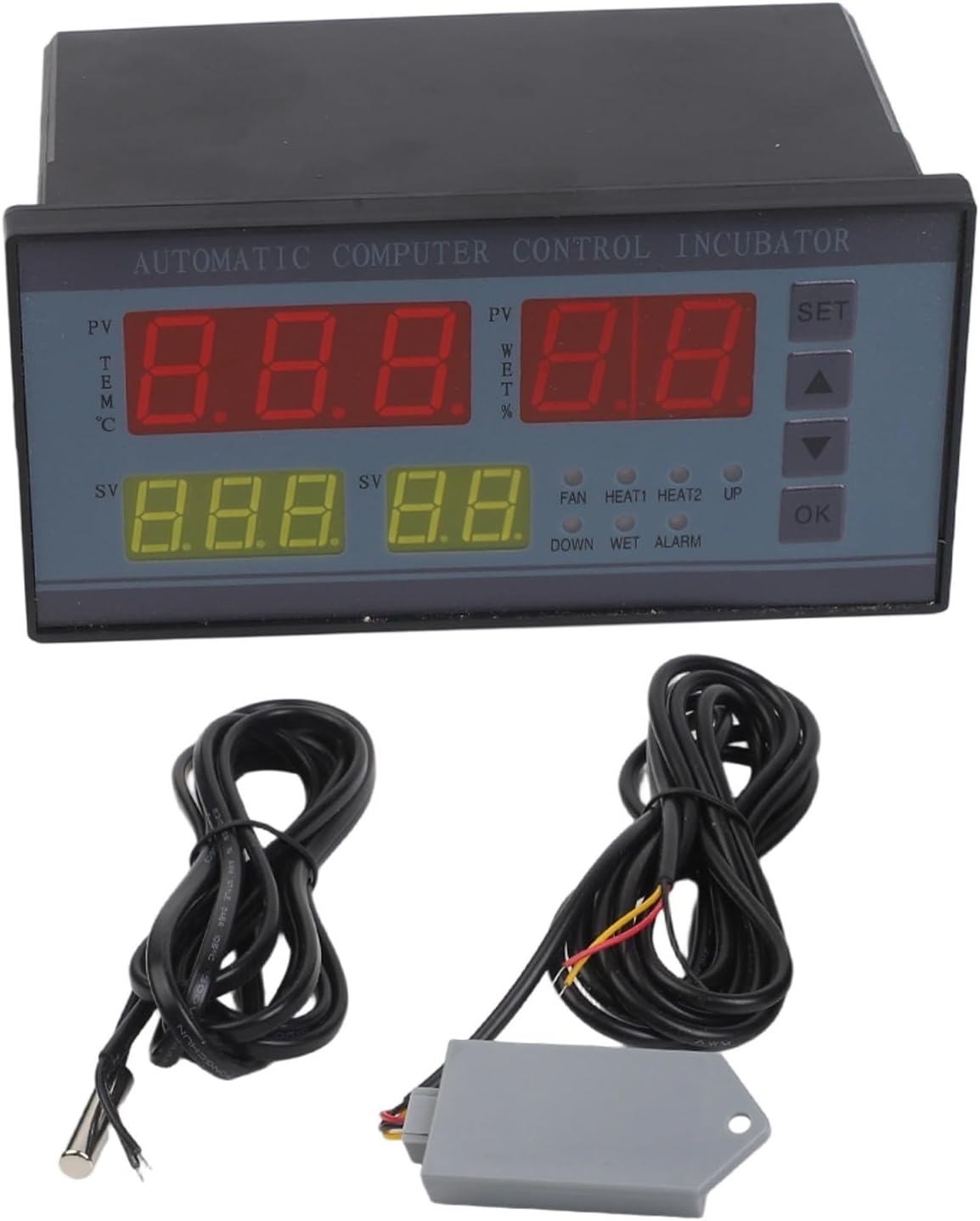 Digital Incubator Temperature and Humidity Controller with Sensor Probe, Multifunctional Thermostat Hygrostat Module Compatible with XM-18 for Precise Egg Turning and Ventilation(220V)