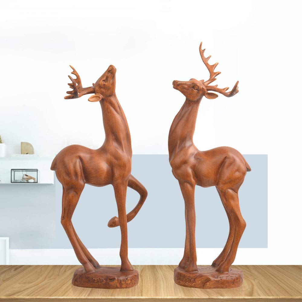 Cadeau de mariage couple de cerfs mignons en résine pour décoration de crémaillère et fête